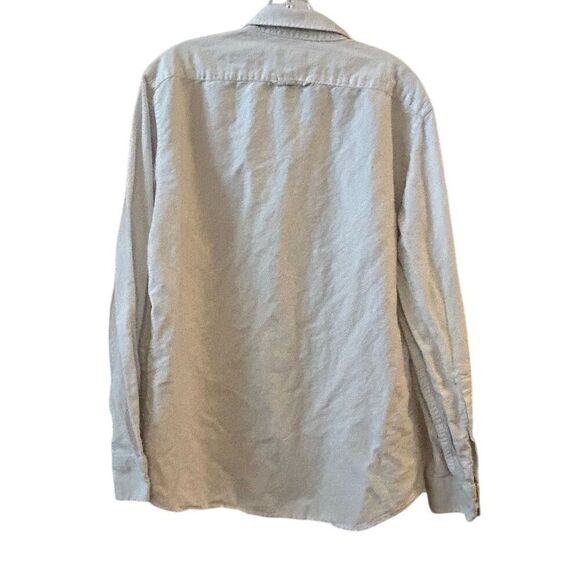 Banana Republic Men's Slim Fit White Linen Button-Up Shirt Size L - Picture 10 of 12